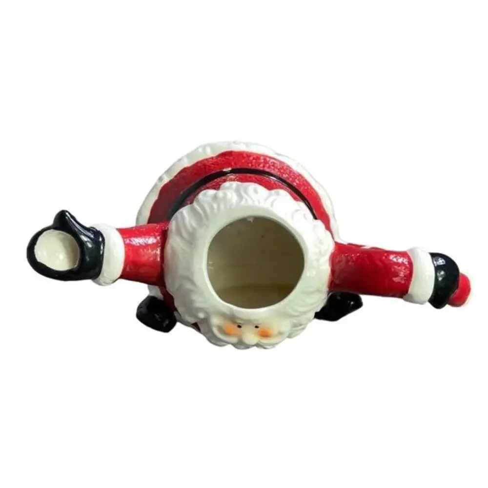 Vintage Santa Clause Christmas Teapot‎ Hat Lid Handle Pour